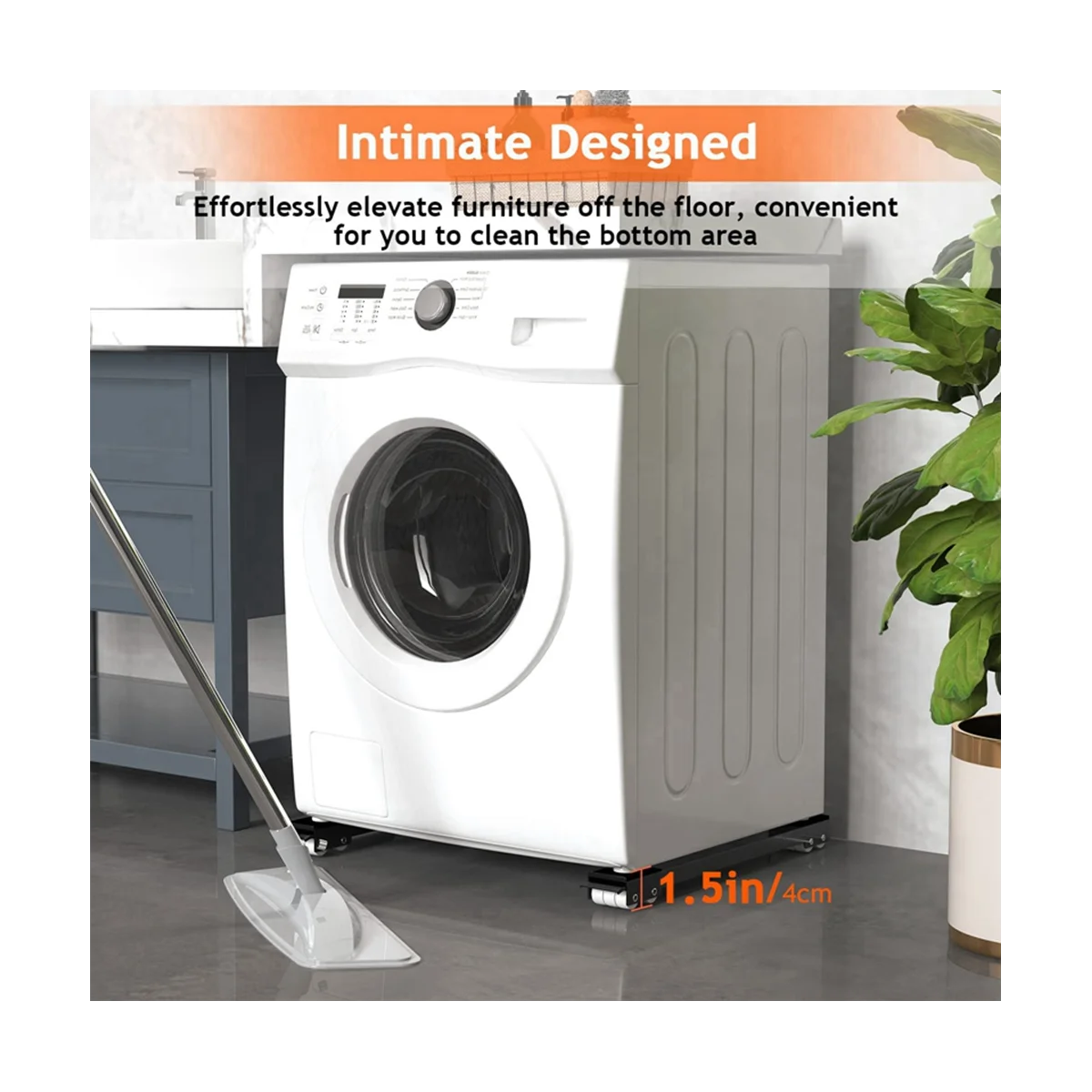 حامل ثلاثي القوائم دوار 4 قطع دعامة منزلية مع رف تخزين الأجهزة الدوارة المتنقلة وقاعدة مرتفعة قابلة للسحب