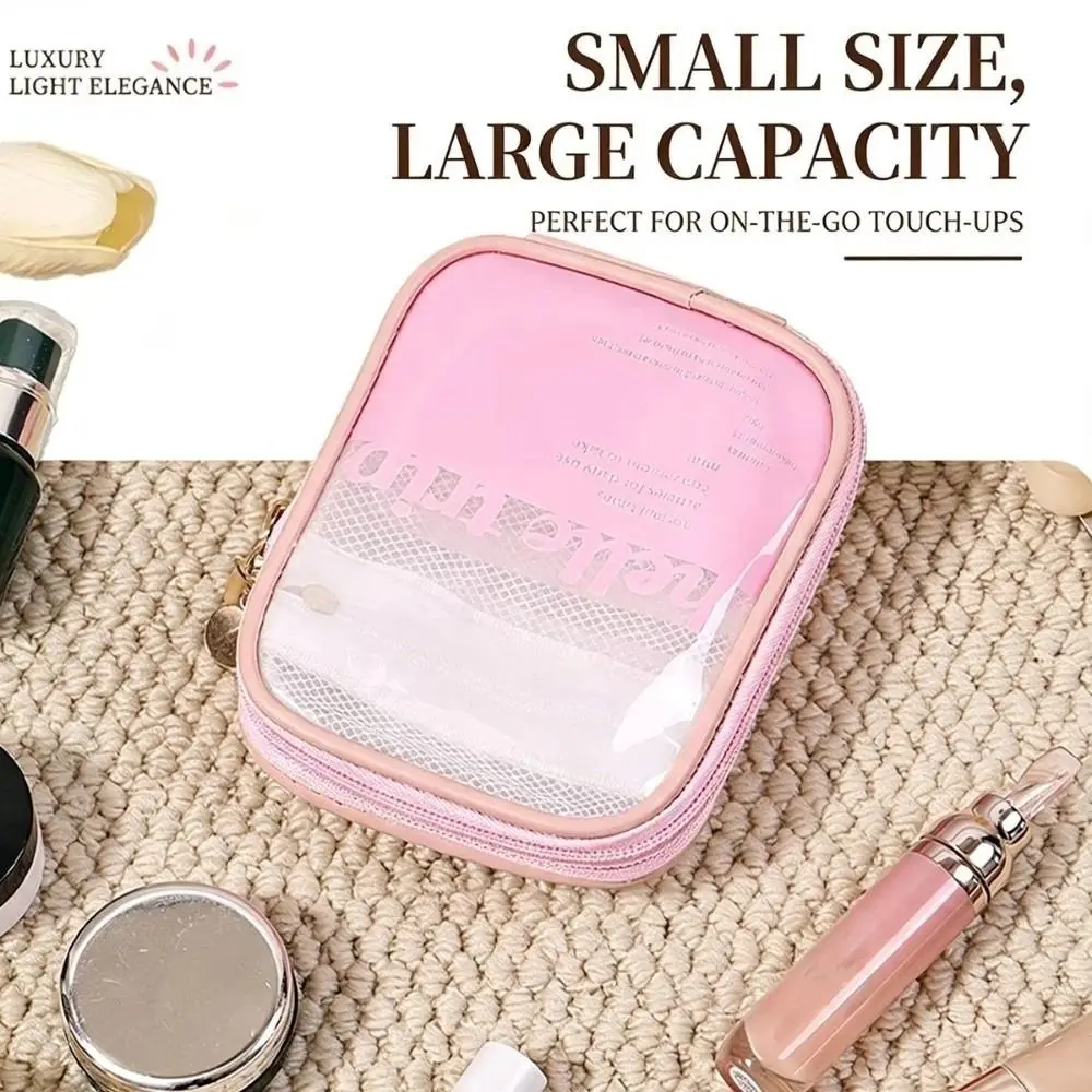 Transparent Cosmetic Organizer Pouch Portable Multi-Compartment Travel Cable Pouch Travel Touch-Up Cosmetic Storage Bag