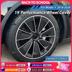 4PCS Hub Cap for Tesla Model Y 19 Inch Performance Full Rims Cover Wheel Cap Hubcap for Gemini Accessories Wheel Parts 2018-2025