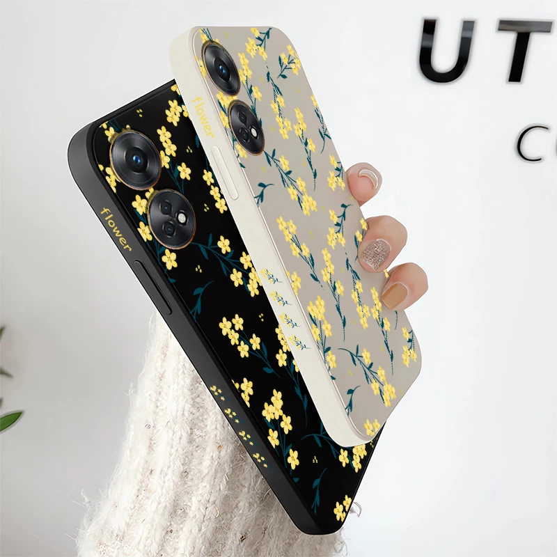 زهرة اللوحة جراب هاتف ل ممن لهم رينو 8T 4G 5G 13 برو 14F 12 F19 برو 5F 6 لايت 7 لينة سيليكون ماتي للصدمات غطاء من البولي يوريثان #4