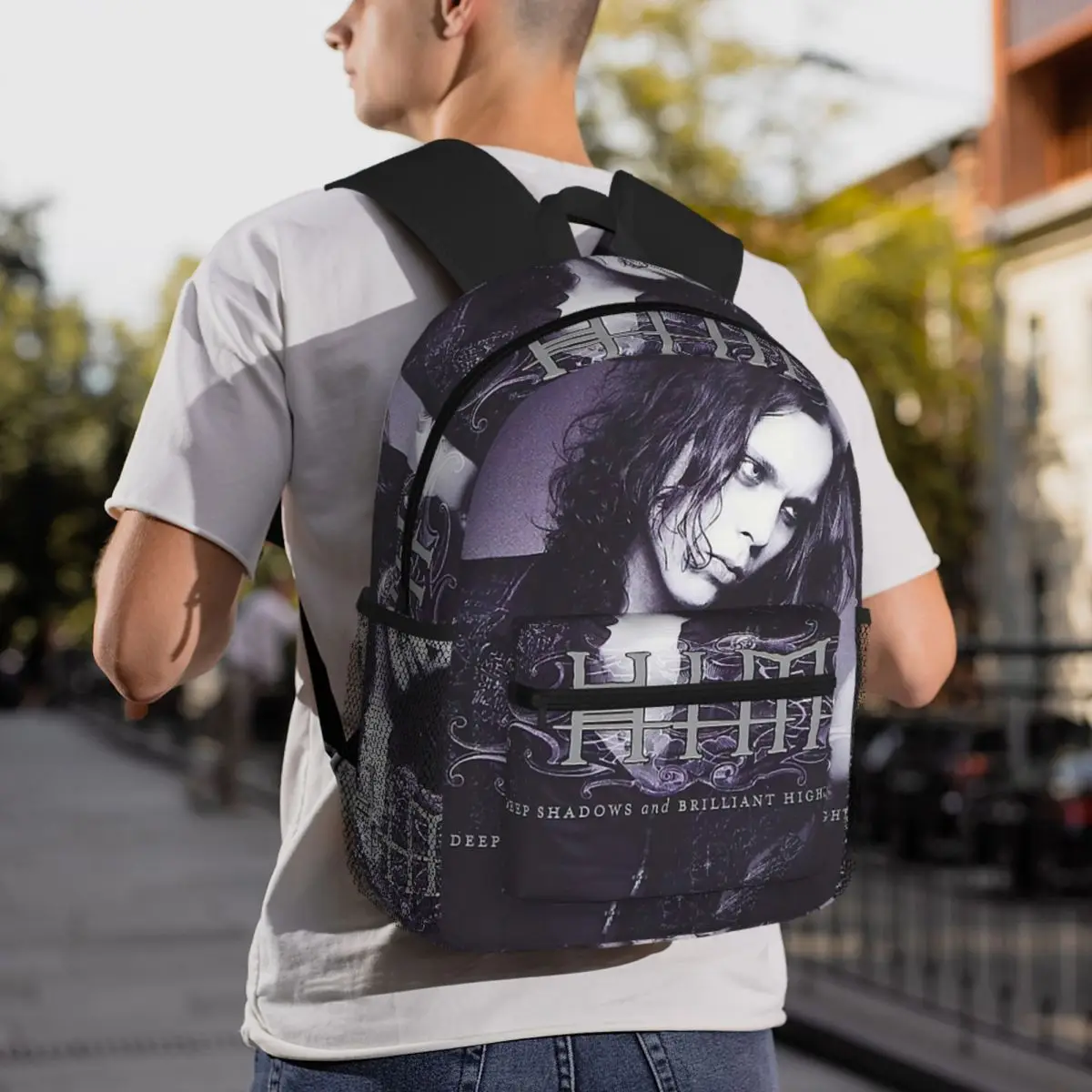 Him Band Album Heartagram Ville Valo Cool Backpack Daypack Large Capacity Children BookBag School Bag Shoulder Bags Men Women
