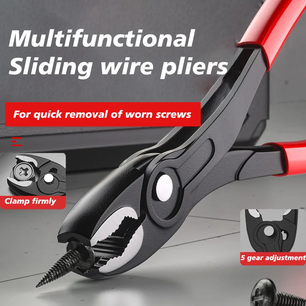 

Sliding Tooth Screw Pliers for Screw Removal Rusty Wire and Slip joint Pliers with Non-Slip Jaws for Multi-Function Use