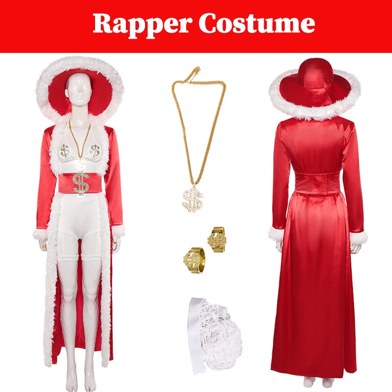 

Women Retro Hiphop Dance Cosplay Fantasia Costume Female Adult Girls Disguise Roleplay Hat Headgear Set Rings Halloween Suits