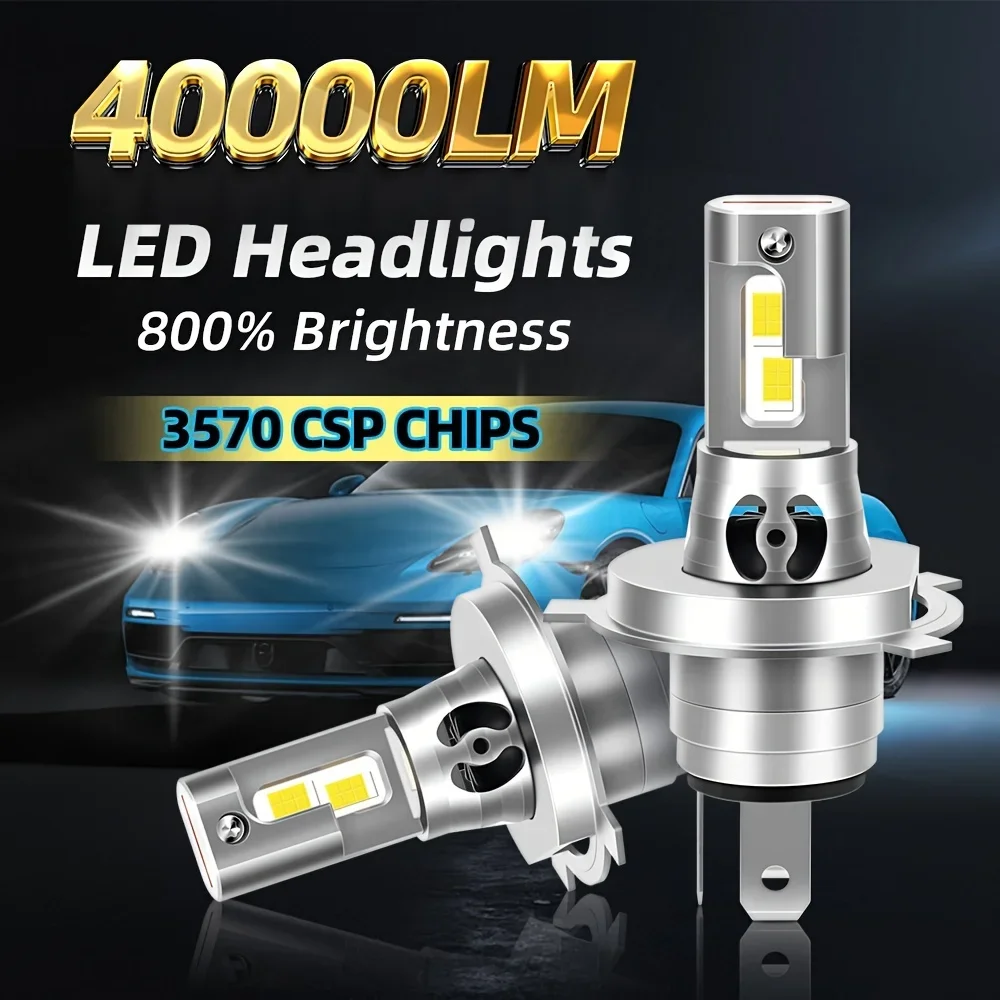 

Ultra-Bright LED Headlight Bulbs 9005/HB3 9006/HB4 H4 H7 H11 Canbus Error-Free Super Brightness with 800% More Lumens, 2pcs Set