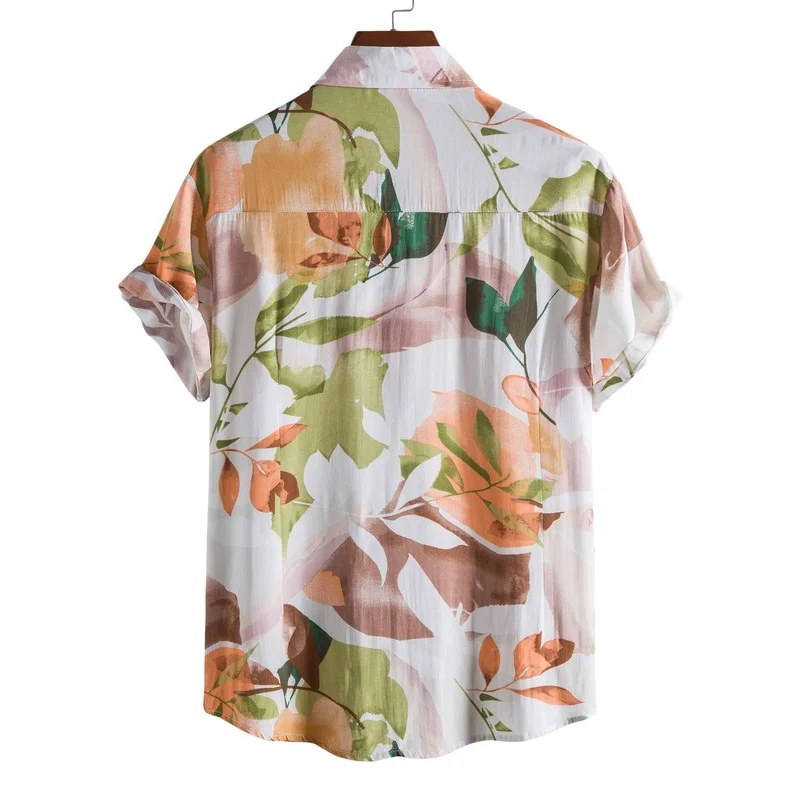 Shirts for Men 2022 Summer Beach Short-sleeved Shirt Men's Printed Hawaiian Shirt Seaside Vacation Travel Loose Large Size