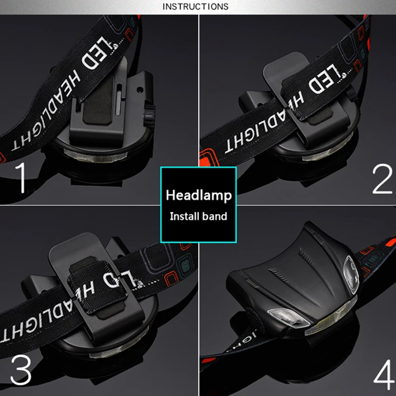 Smart Multifunction Sensorled 2 in 1 Headlamp Cap Light Build-in Battery USB Rechargeable Head Flashlight Headlight Lamp Torch