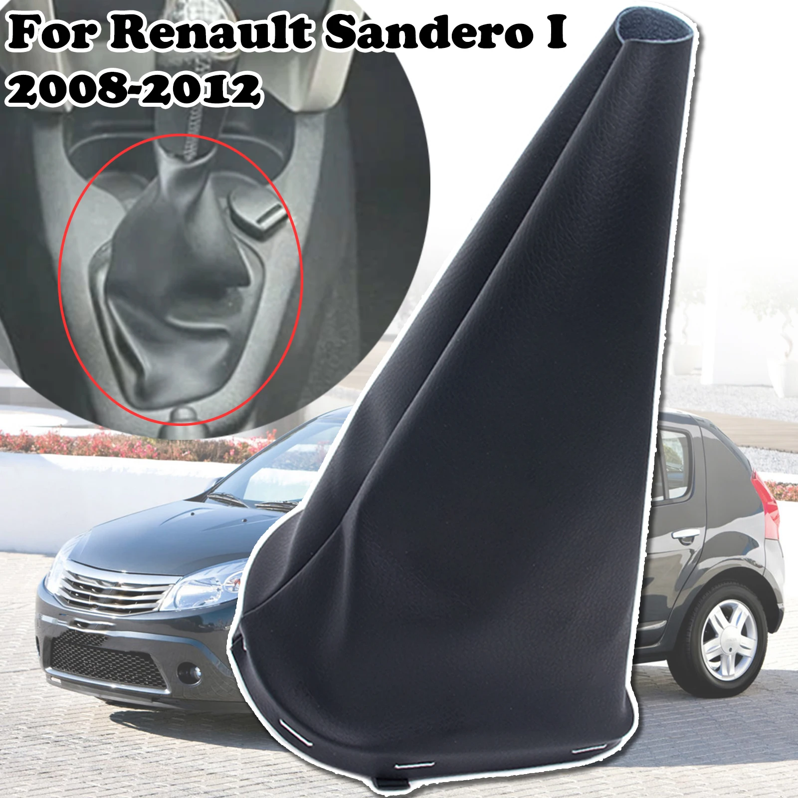Manual Frame Gear Gaiter For Renault Sandero I Dustproof Boot Stitch Leather Black Gearbox Replacement Spare Interior 2008-2012