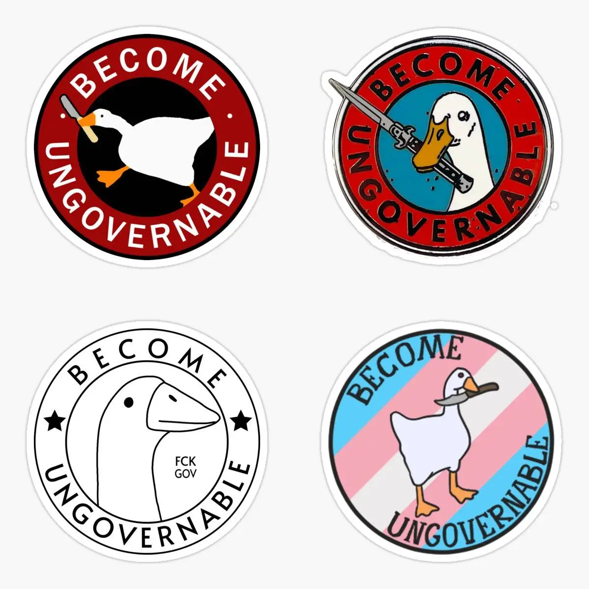 

Become Ungovernable Goose 5 шт. забавные украшения бампер комната аниме декор бутылки с водой стены