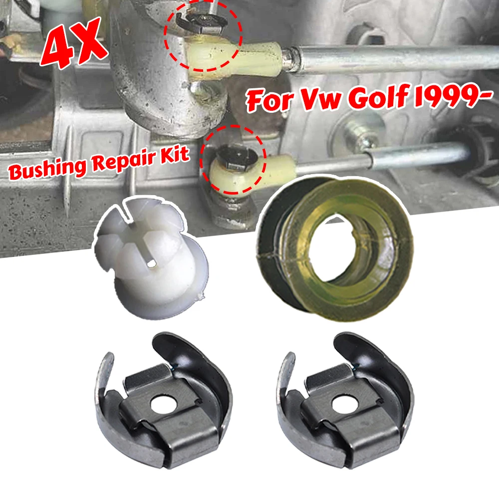 

Gear Shift Cable Bushing Repair Kit For VW Golf 1999- Gearbox Shifter Selector Shifting Linkage End Rubber Sleeve Clip Replace