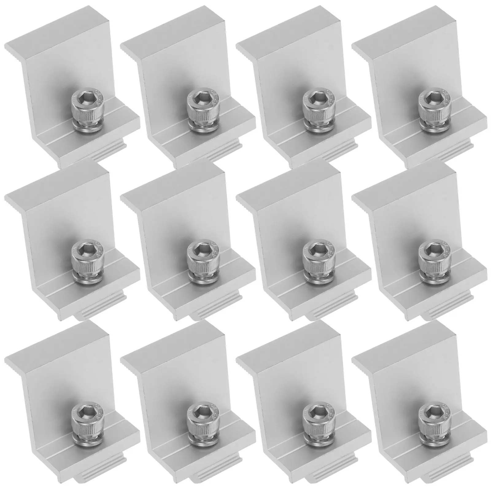 12Pcs Solar Panel Side Pressure Block Reliable Stable Solution Aluminium Alloy Longevity Easy Install Various Systems Rack Clip