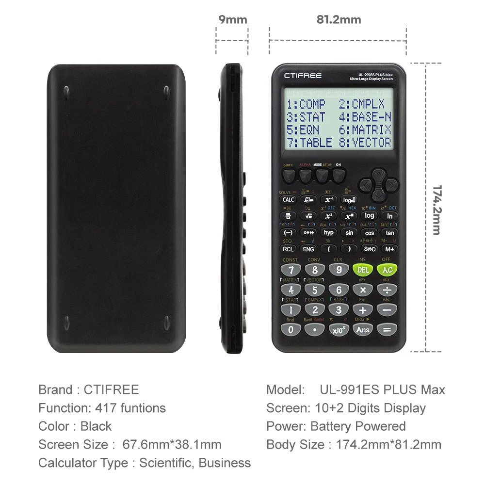 arge screen scientific function calculator -417 multifunctional designed for students' exams, economical packaging, high-end