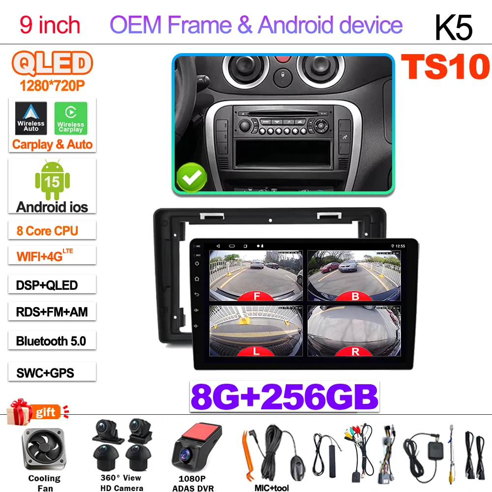 Android 15 Autoradio Voor Citroen C2 C3 2001 2002 2003-2010 Touchscreen Multimedia Video Player Navigatie Bluetooth WIFI GPS