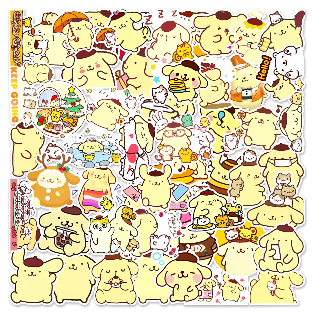 50PCS Cute Cartoon Pompompurin Graffiti Stickers