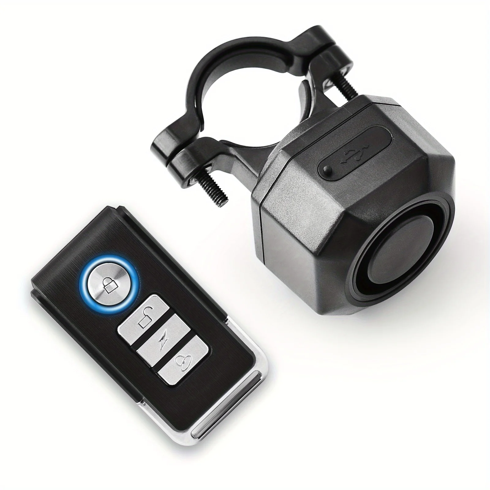 Bike Alarm USB Rechargeable with Mount, Bike Alarm with Remote, Anti Theft Wireless Bicycle Vibration Motion Sensor