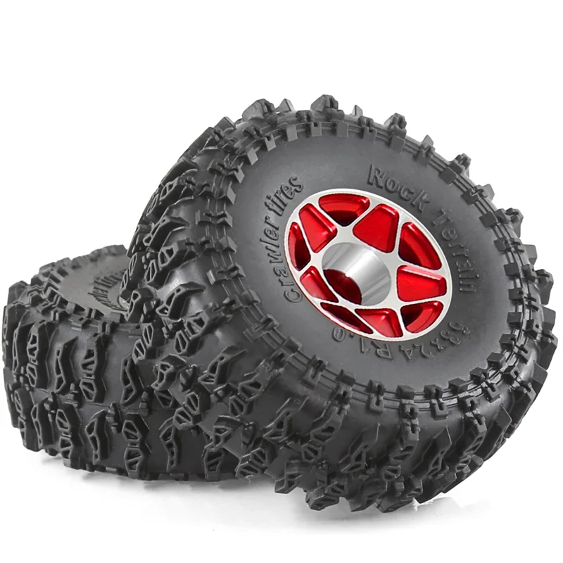 

Superior Quality-4Pcs 63Mm 1.0Inch Beadlock Wheel Tire Set For 1/18 1/24 RC Crawler Car TRX4M SCX24 FCX24 Upgrade Parts Accessor