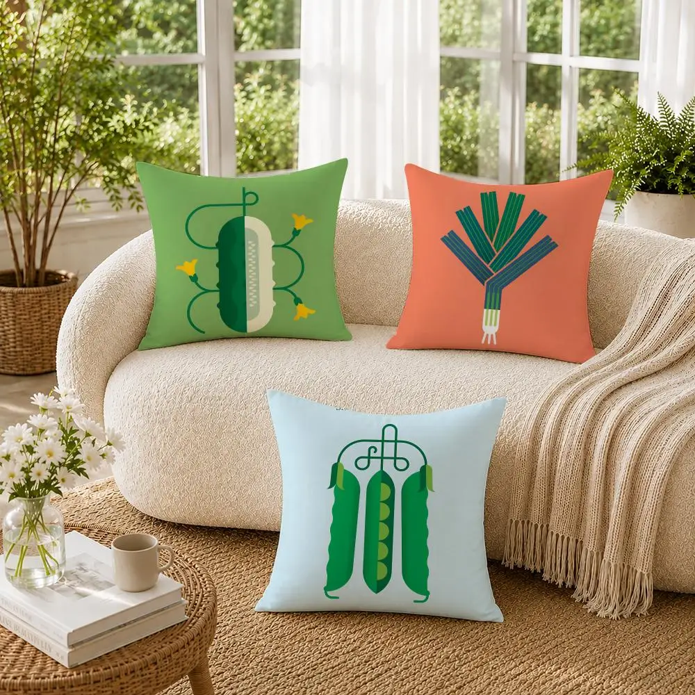Lovely Simple Vegetable Cushion Cover Pillowcase Sofa Living Room Home Gift Office Decor Protective Covers