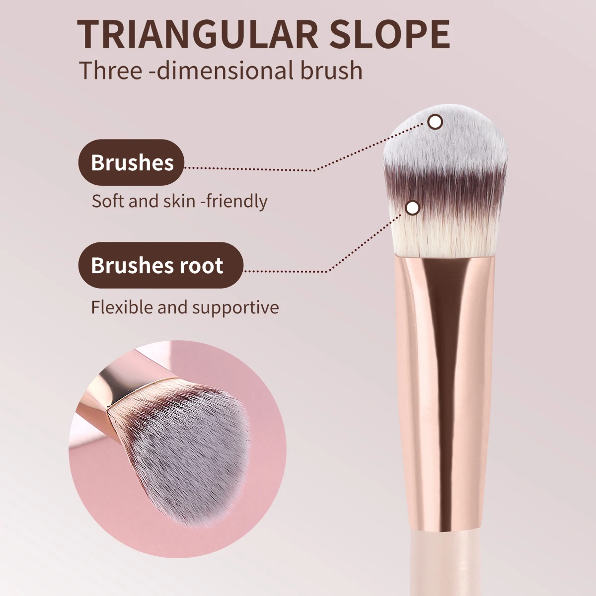 마앙게 8종 메이크업 브러쉬 세트 (파우더, 블러셔, 파운데이션, 컨투어 브러쉬 포함) 휴대용 여행용 세트 (모든 피부 타입용)