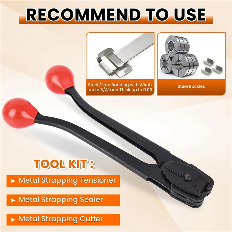 AWAH 3/4 "الربط المعدني الربط السدادة أداة عالية القوة ختم موحد تصميم مريح الثقيلة البليت التعبئة كماشة