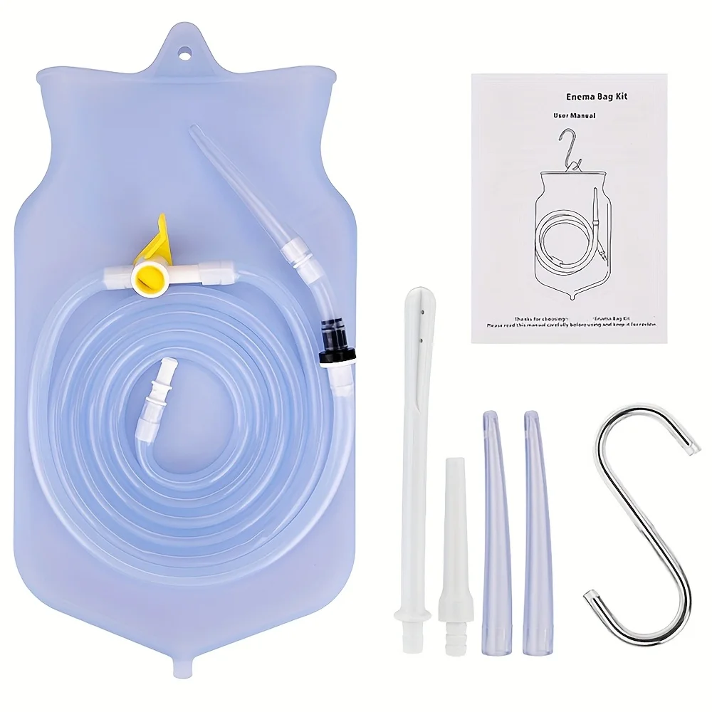 

Home enema kit; colon cleansing silicone enema bag washout; reusable enema kit for men and women
