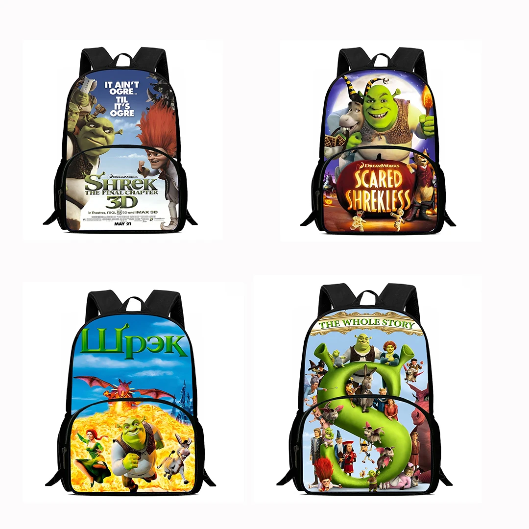 Kids Backpacks Anime For S-Shreks Boys and Girls Student Birthday Gift Child School Bags Large Capacity Camping Durable Rucksack