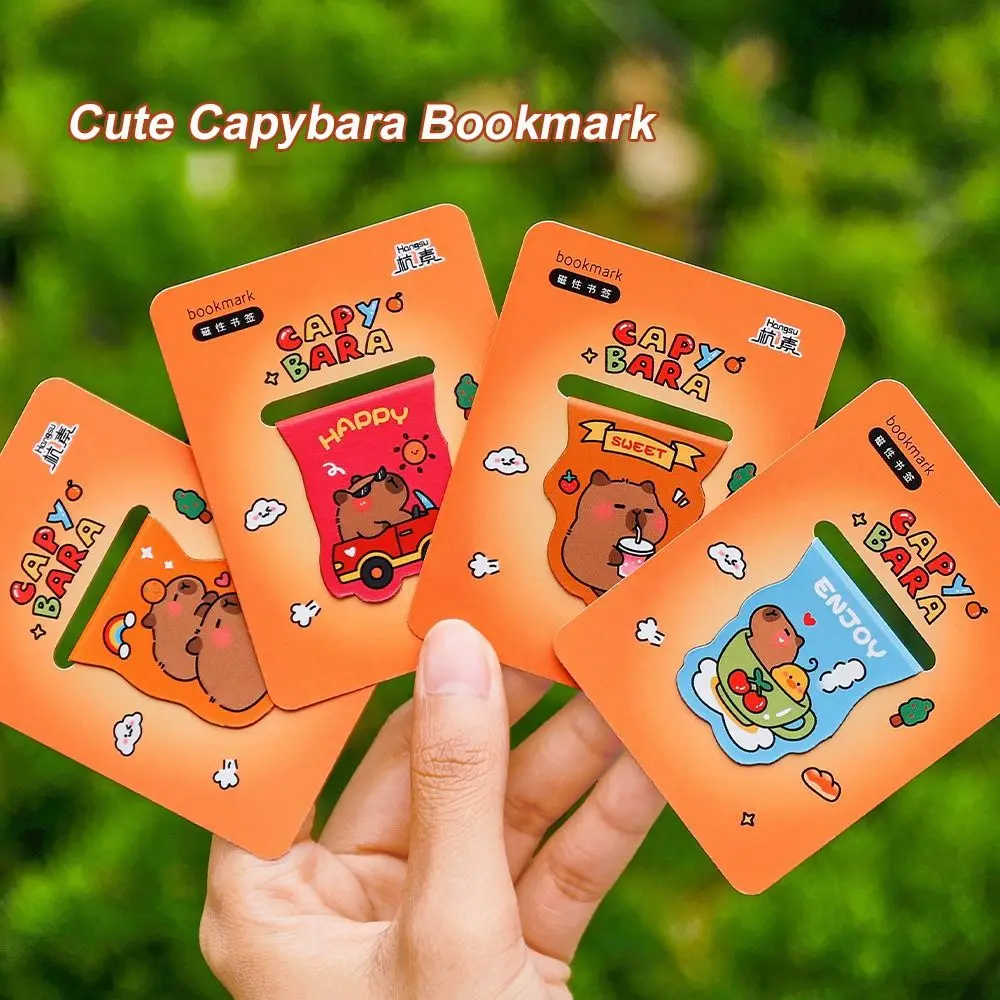 Students Gift Magnetic Capybara Bookmark School Supplies Small Prize Book Clip Cute Stationery Gift