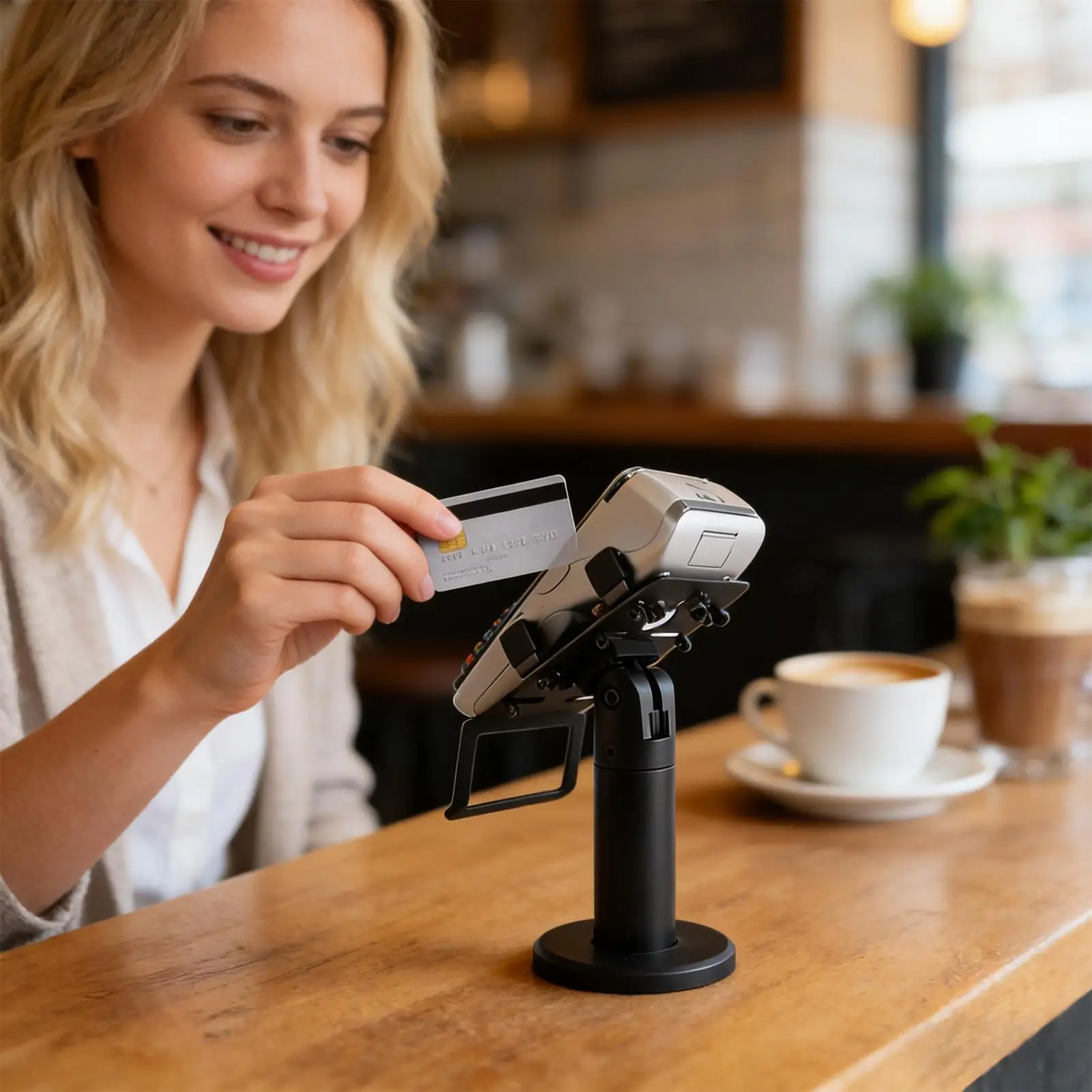 POS Machine Stand 360-Degree Rotate Ergonomic Rack Credit Card Reader Stand for Credit Card Reader Payment Terminal Supermarket