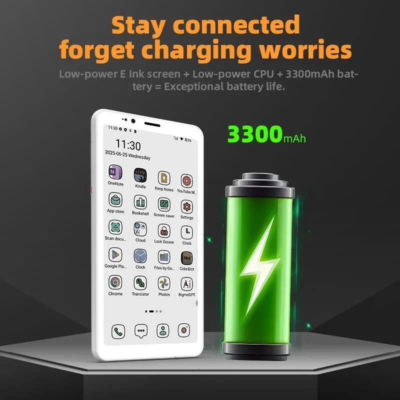 Bigme Hibreak S قارئ الكتب الإلكترونية بشاشة حبر إلكترونية مقاس 5.84 بوصة وكتاب إلكتروني 36 مستوى ضوء أمامي 6 جيجابايت + 128 جيجابايت أندرويد 14OS Ereader