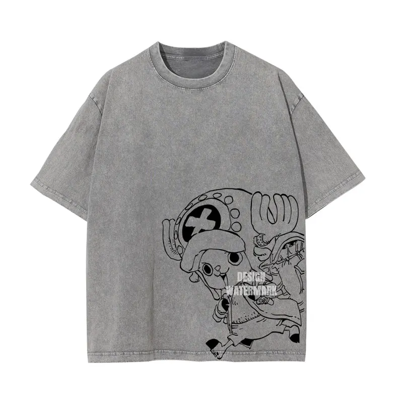 بانداي أنيمي المروحية خمر غسلها س واحد قطعة تي شيرت مانغا ريترو زورو سانجي روبن L-لوفي بروك القمم تيز رجل 100% القطن #1