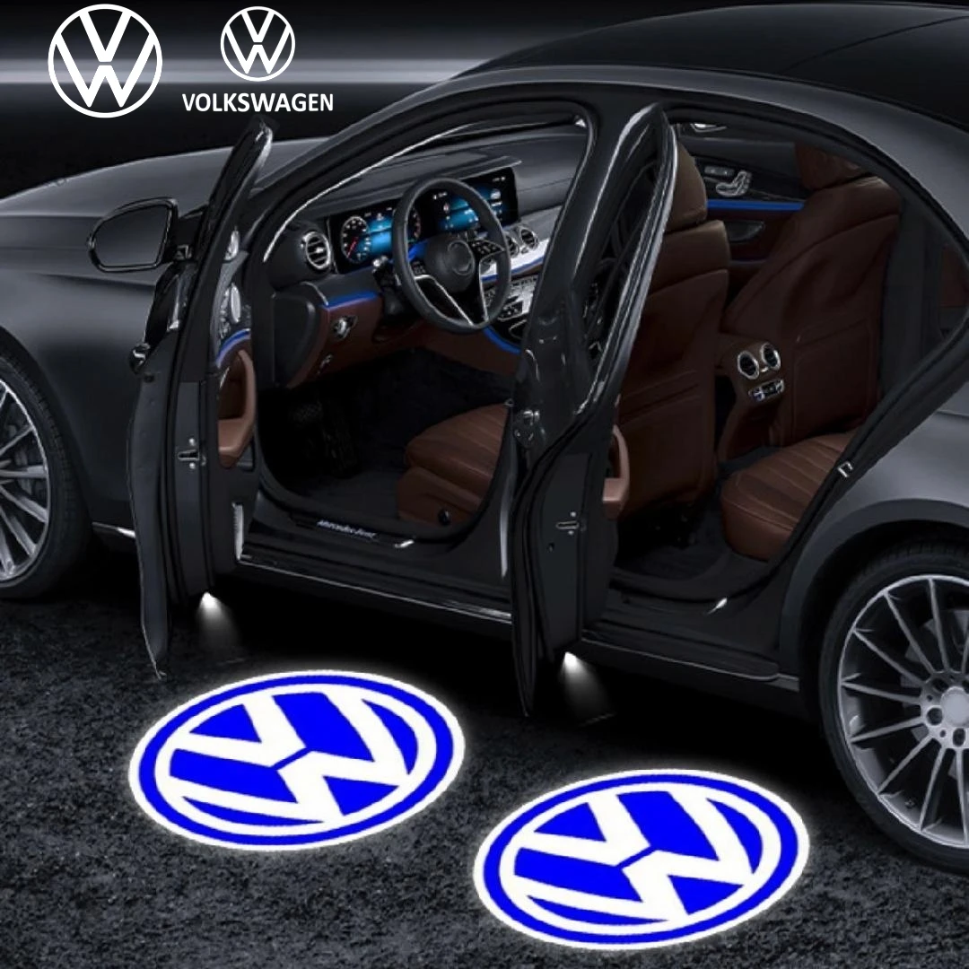 2/4 قطعة فولكس فاجن باب السيارة شعار كشاف ضوئي ملحقات المصابيح ل تيجوان VW جولف 5 6 7 MK5 MK6 MK7 بولو باسات B6 B7 B8 LED