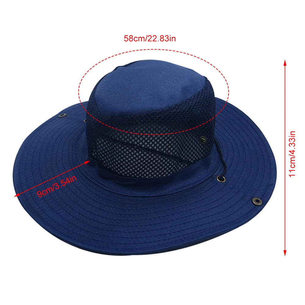 Men Women Summer Foldable Sun Fisherman Breathable Mesh Outdoor Sport Fishing Sun Hat Wide Brim Beach UV Sunscreen Cap 2023