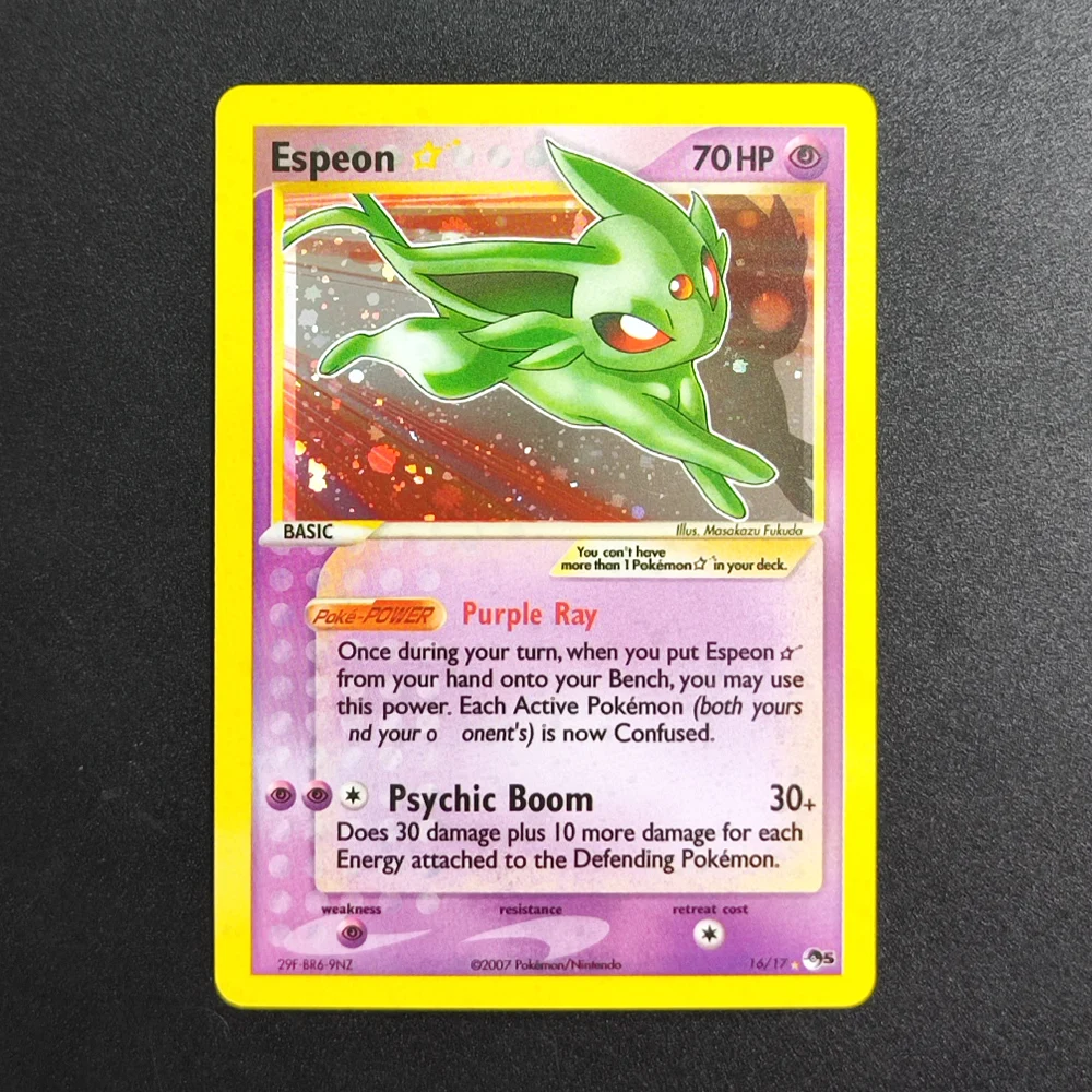 

DIY Proxy Pokemon TCG Card 2007 EN Espeon 16 Super Rare Collectibles Card Single Classic Game Anime Cards Toys