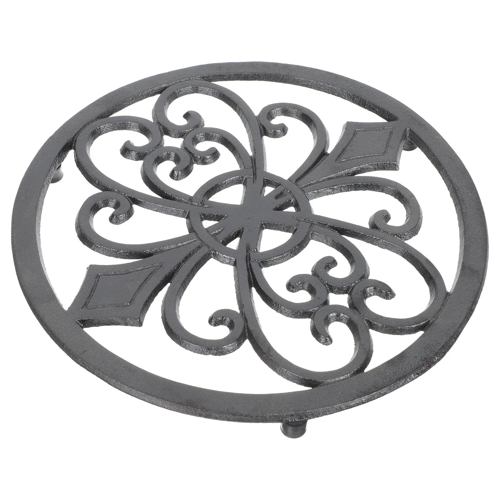 

1pcs Hollow Iron Pot Mat Heat-Resistant Non-Slip Trivet For Hot Dishes Decorative Placemat Kitchen Dining Tableware Ornament