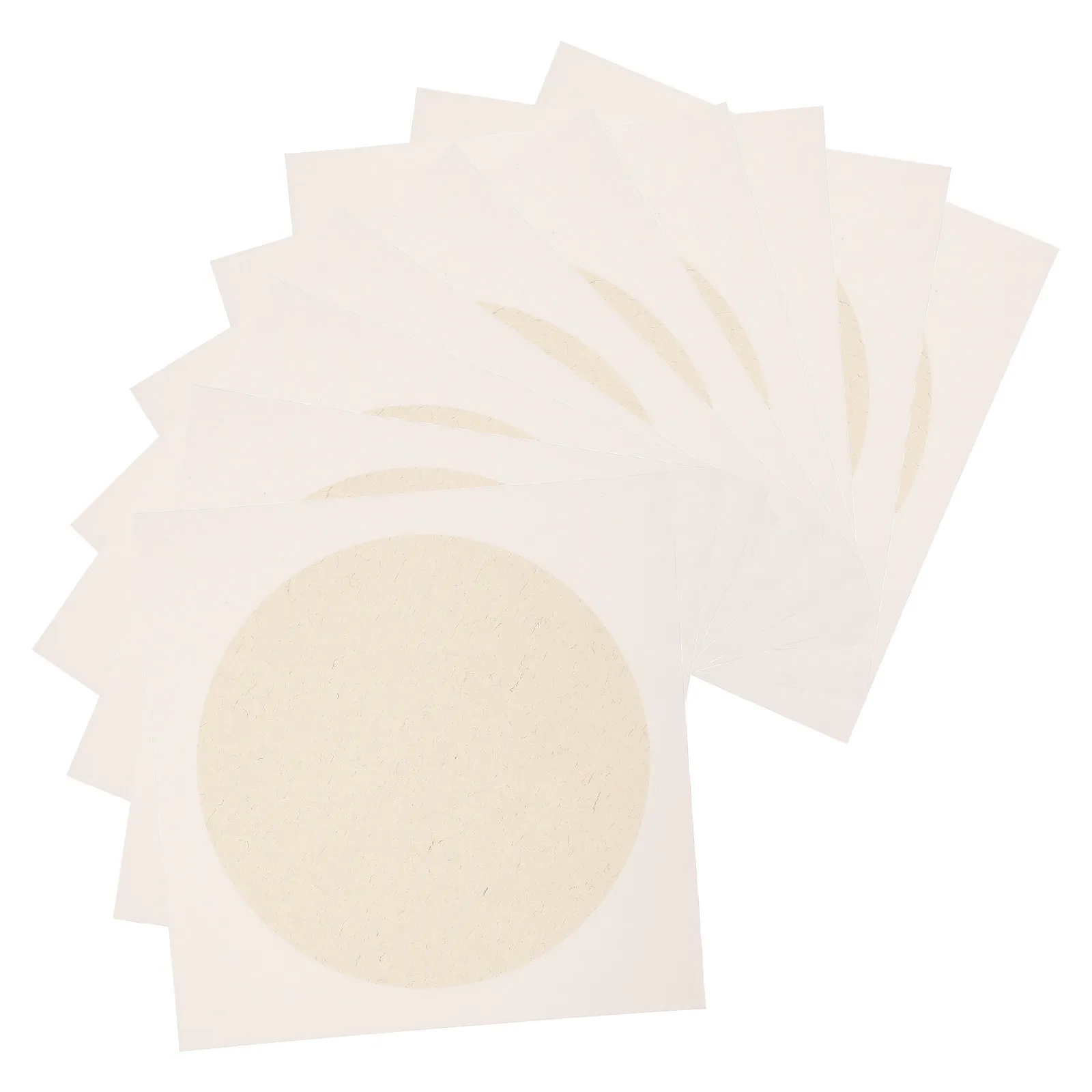 1Set Round Card Papers Thickened Chinese Painting Papers Suitable for Calligraphy Drawing Writing Practice Art Paper