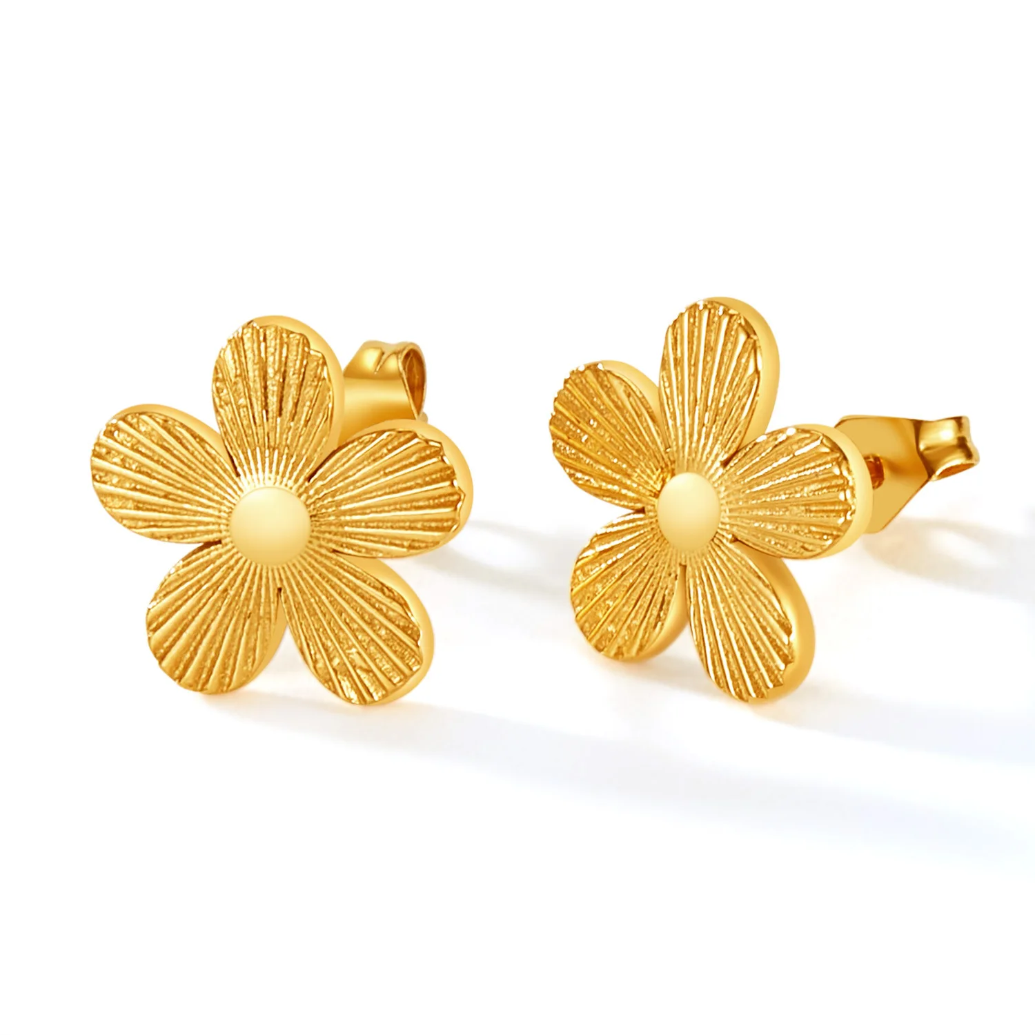 INS European and American Cross border Fashion Retro Stainless Steel Earrings with High Quality and Light Luxury Flower Earring