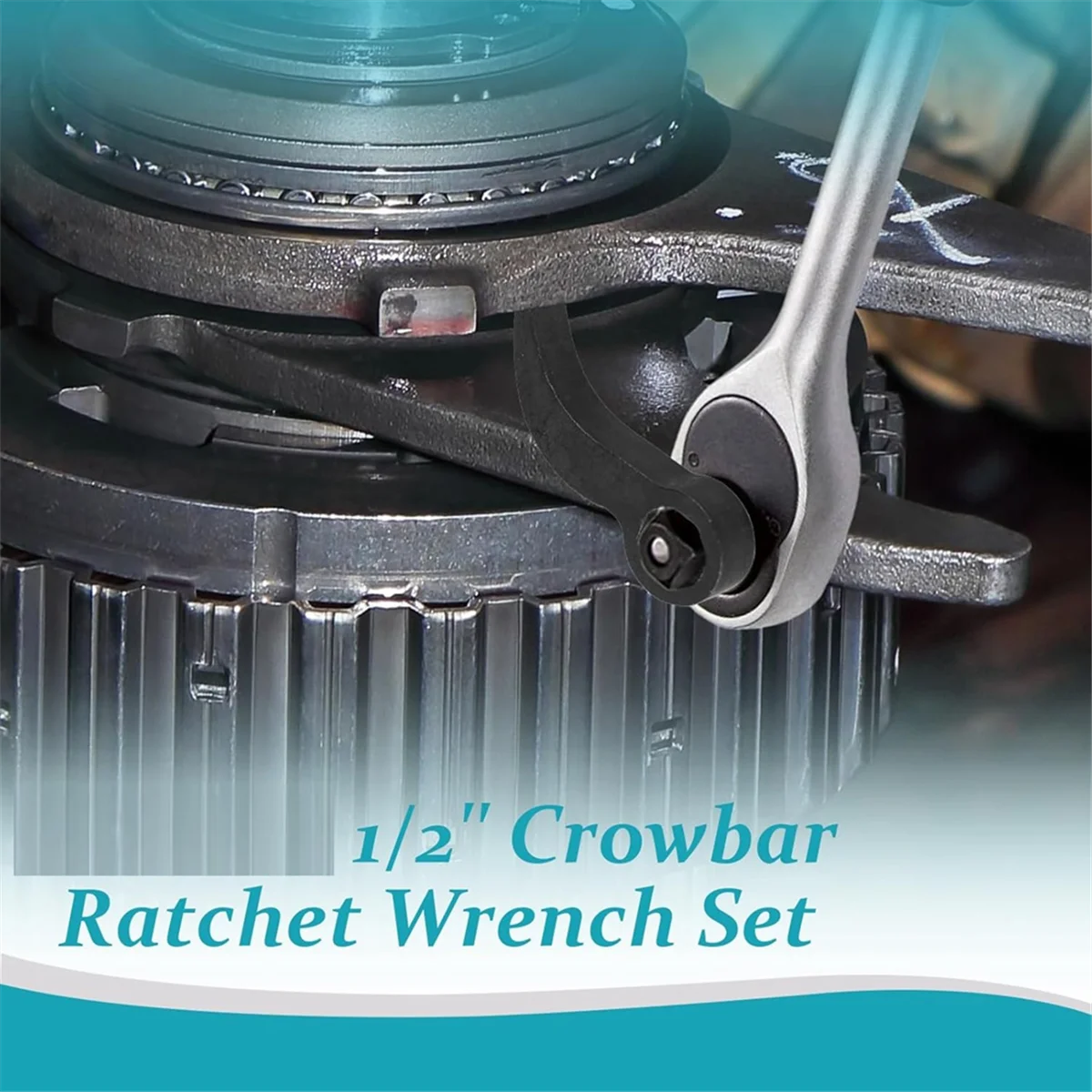 

AA98 4Pcs Wrench Adaptor, 2Pcs Crowbar Adapter 1/2 Inch & Ratchet Wrench 1/2 Inch,Car Repairing Tools with Extension Bar