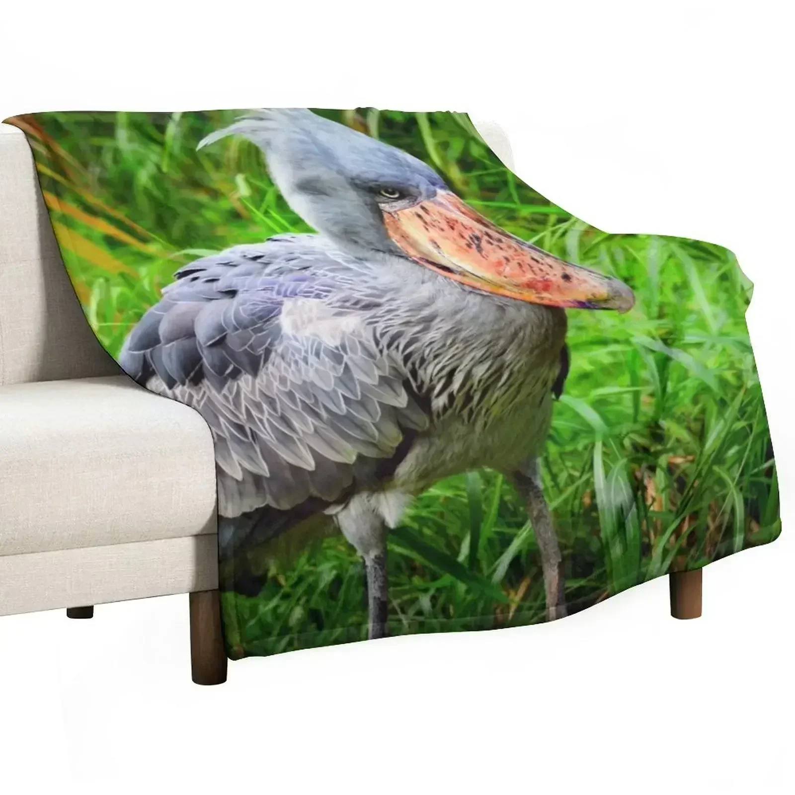 

Shoebill Balaeniceps Rex Throw Blanket Luxurious Soft Fuzzy Blanket for Sofa Bed