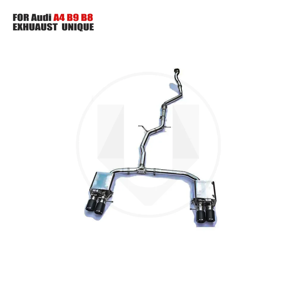 

UNIQUE Stainless Steel Exhaust System Manifold is Suitable for Audi A4 B9 B8 Auto Modified Valve Muffler Downpipe With Catalyst