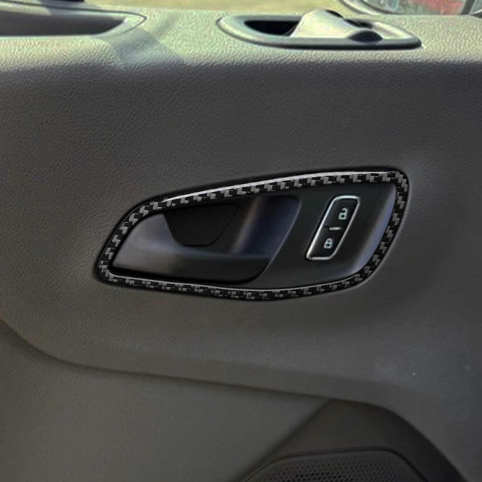 For Ford Transit Custom V363 2024 2025 Carbon Fiber Inner Door Handle Frame Panel Cover Trim Car Accessories Decoration Sticker