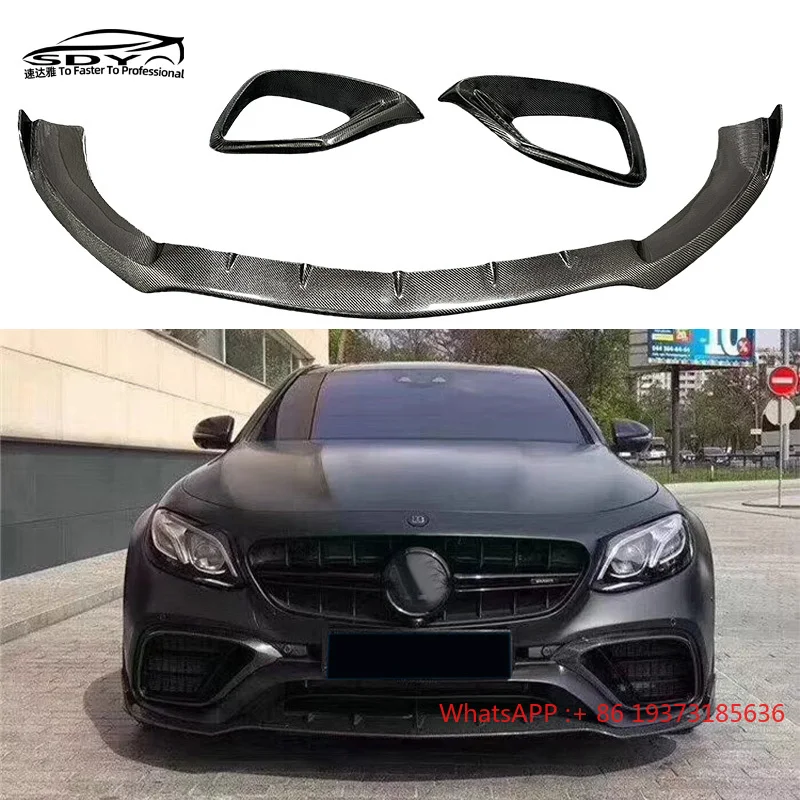 W213 E63 Pre Lci BB Style High Quality Carbon Fiber Front Lip Front Splitter Front Vent for Mercedes Benz W213 E63 S AMG Pre
