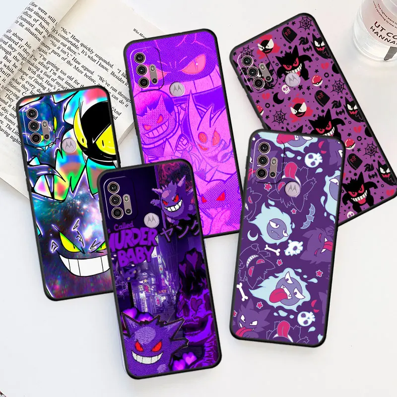 Case For Motorola G60 G30 G52 G22 G51 G71 One Fusion G60S G31 G72 Edge 20 G9 Plus Soft Funda Phone Cover Gengar Pokemon Anime