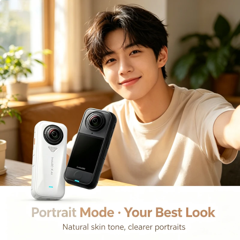 Cámara Insta360 X4 Air / X4 Action – Cámara ligera de 8K y 360 grados que pesa 165 g, con efecto de palo selfie invisible y parabrisas integrado; X4 Air 5