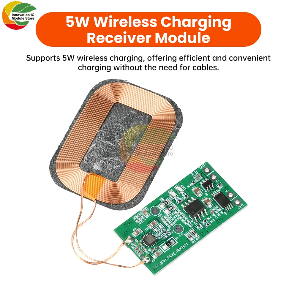 

5W Wireless Charging Receiver Module Supports 3.7V Battery Charging And Discharging, Suitable for Table Lamp Headphone