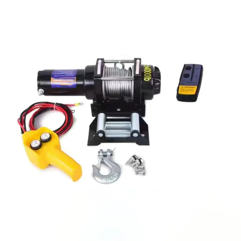 

12v4000 lbs synthetic rope electric winch for towing portable winch car trailer truck off road with wireless control