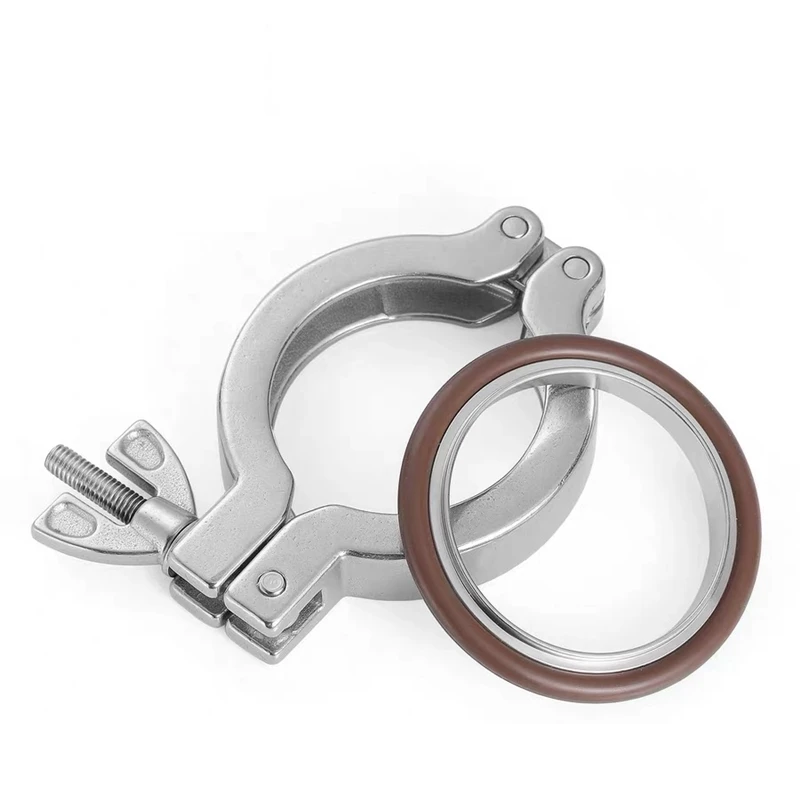 1Pcs SS304 Stainless Steel Vacuum Clamp Quick Pipe Fitting KF10 KF16 KF25 KF40 KF50 Flange with 304 Bracket And FKM O-Ring for V
