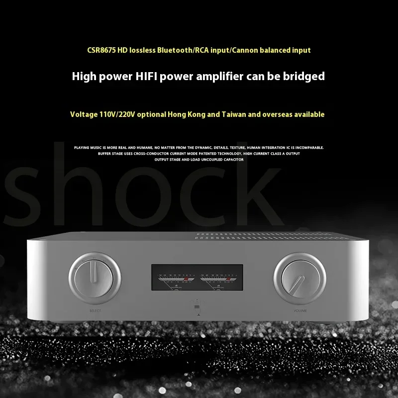 AMXEKR AMP52 Amplifier kombinasi Bluetooth, Amplifier rumah kelas suhu Audio kualitas tinggi daya tinggi dengan panggung belakang