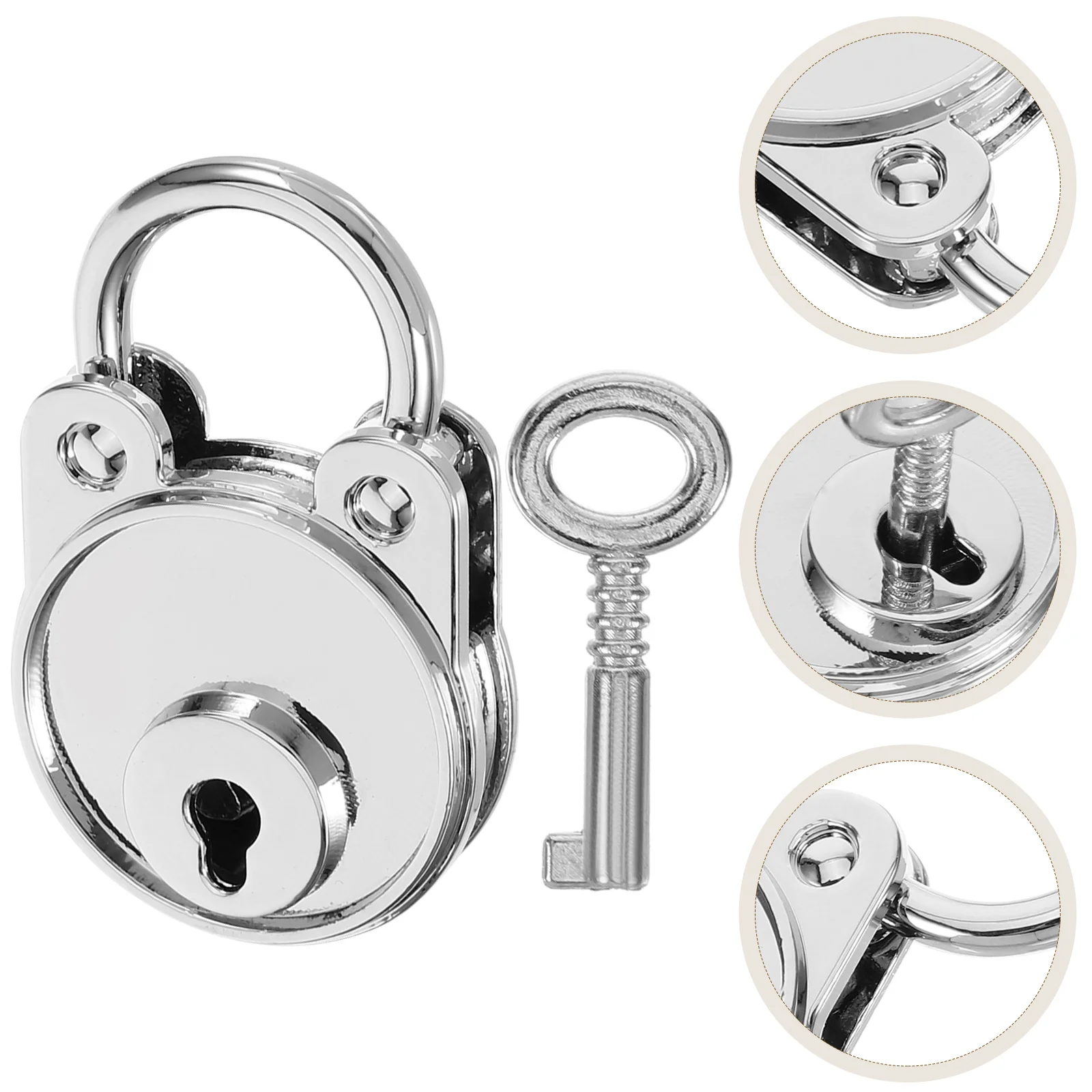 

Zinc Alloy Bear Shaped Padlock Small Lock Key for Bags Diary Decorative Metal Lock Gifts Travel Lightweight Portable