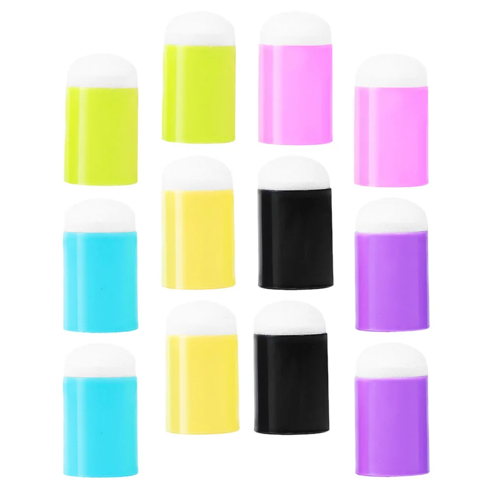

12Pcs Finger Sponge Daubers Painting Brushes Multi-Function DIY Craft Art Stamping Ink Blending Tools Finger Sponge Daubers