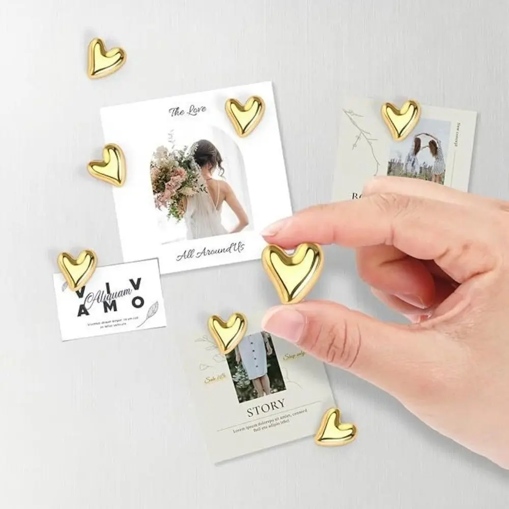 Heart-Shaped Fridge Magnets Magnetic Retro Portable  Decoration Magnet Home Decor Fridge Magnets for Message Boards