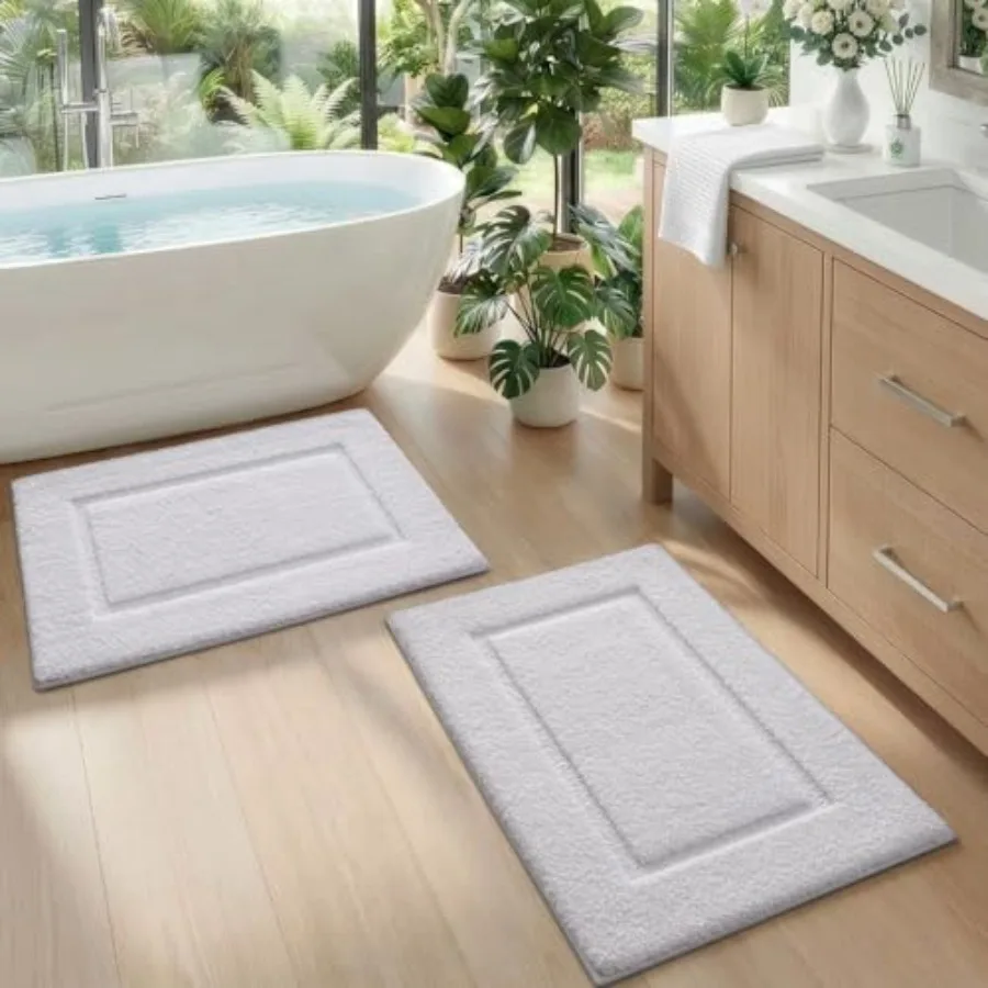 

Набор ковриков для ванной, 2 шт., 32x20, моющиеся, нескользящие, впитывающие, быстросохнущие, с резиновой основой, ультрапрочные