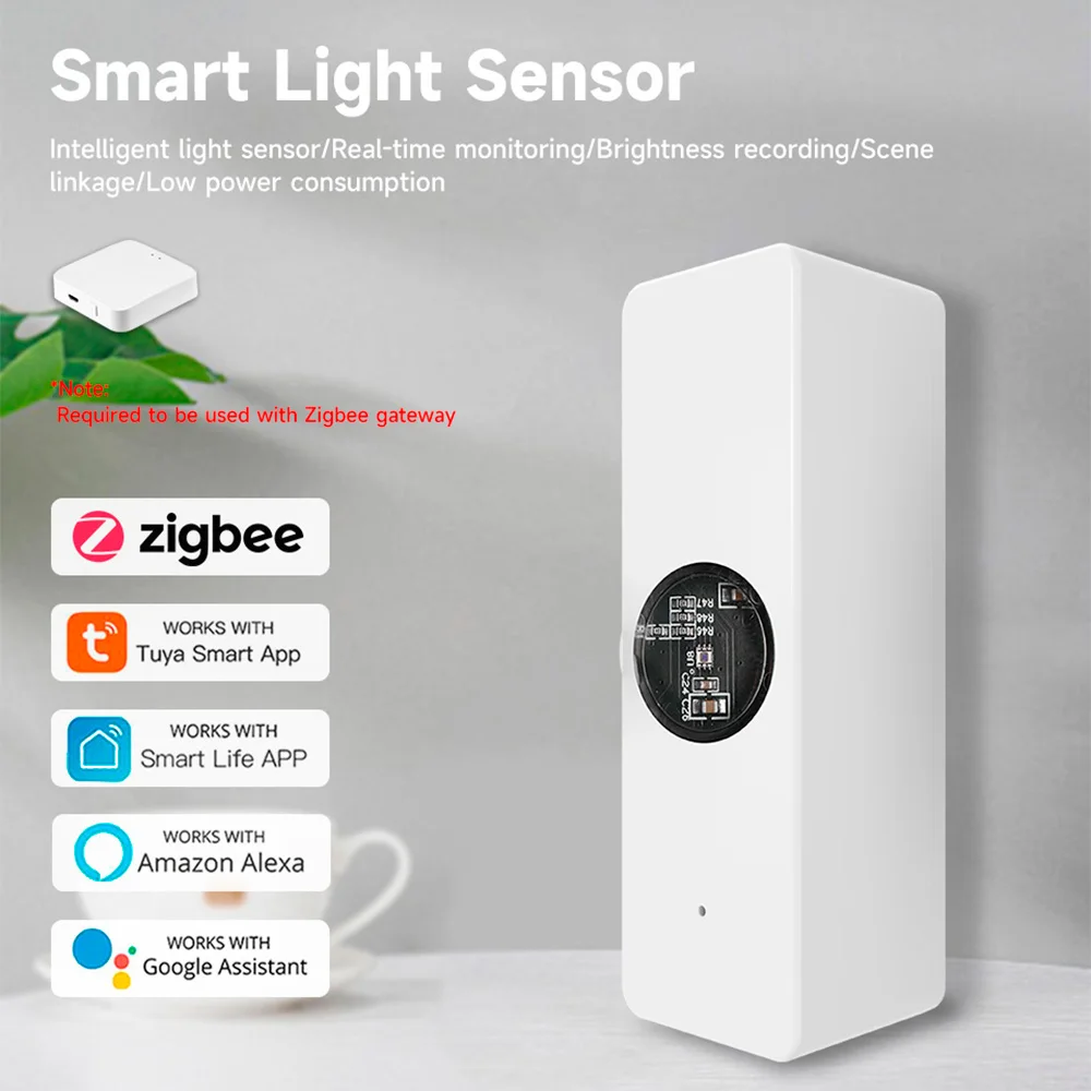 

Tuya ZigBee Light Sensor Luminance Sensor Illumination Brightness Detector Smart Home Automation App Control Tuya Light Detector